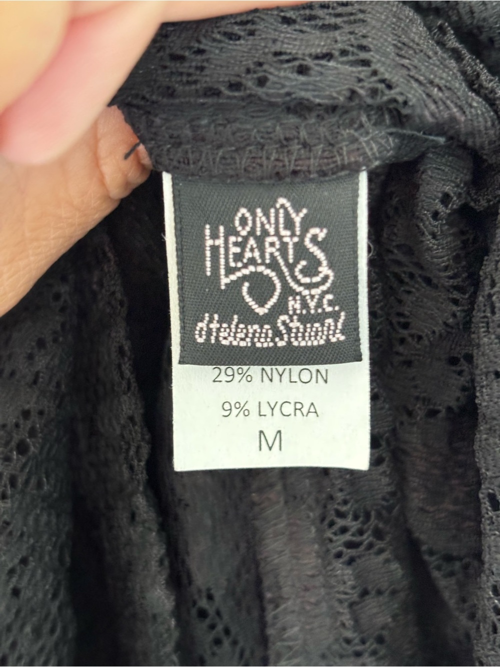 Only Hearts NYC Black Lace Whimsigoth Dress Velvet Collar Fairy Grunge M - Picture 6 of 12